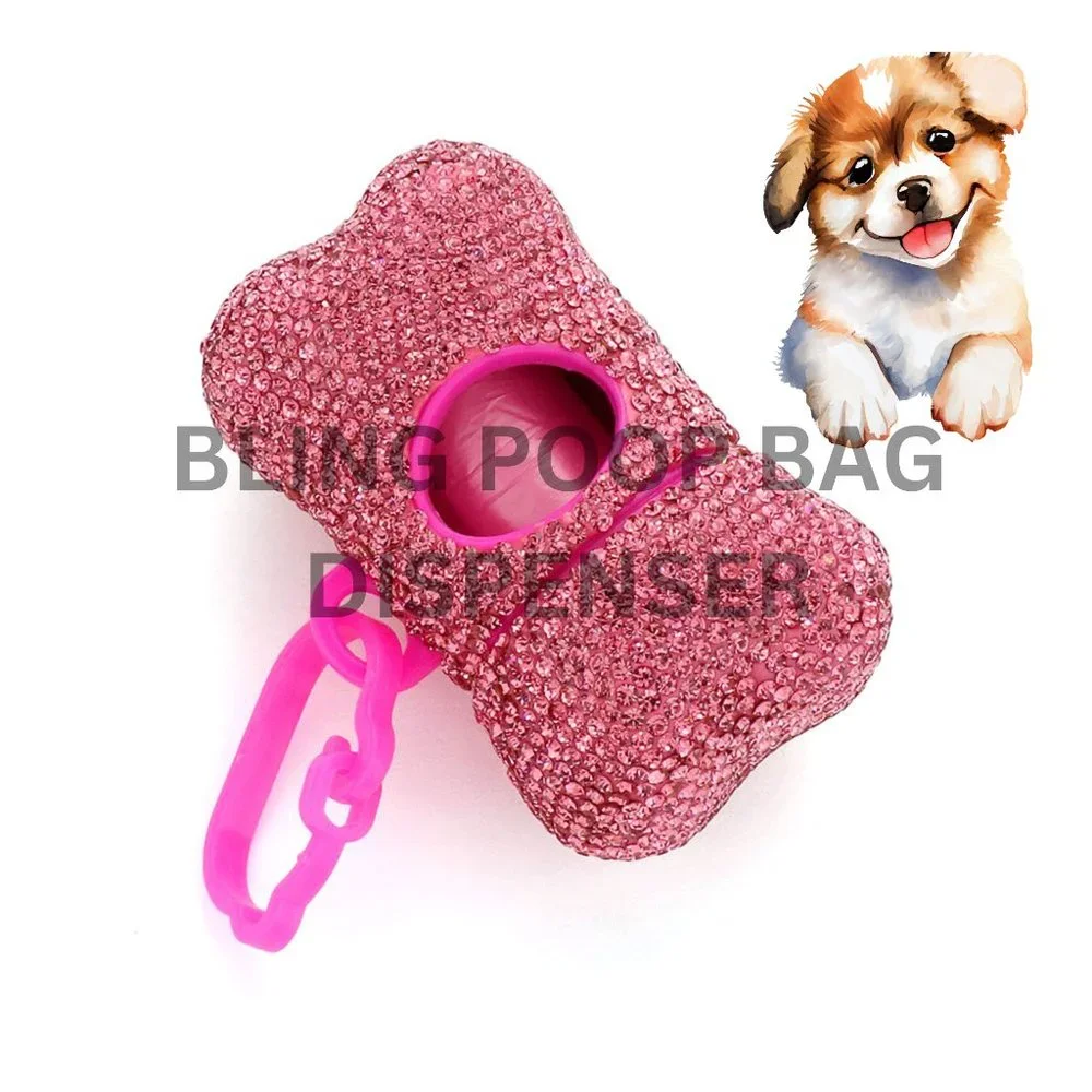 Beautiful Premium Rhinestone Bling Doogie Poop Bag Dispenser, Gift for Dog Lover
